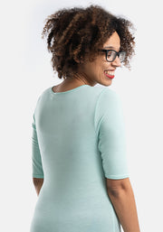 Mint 1/2 Sleeve Round Neck Top