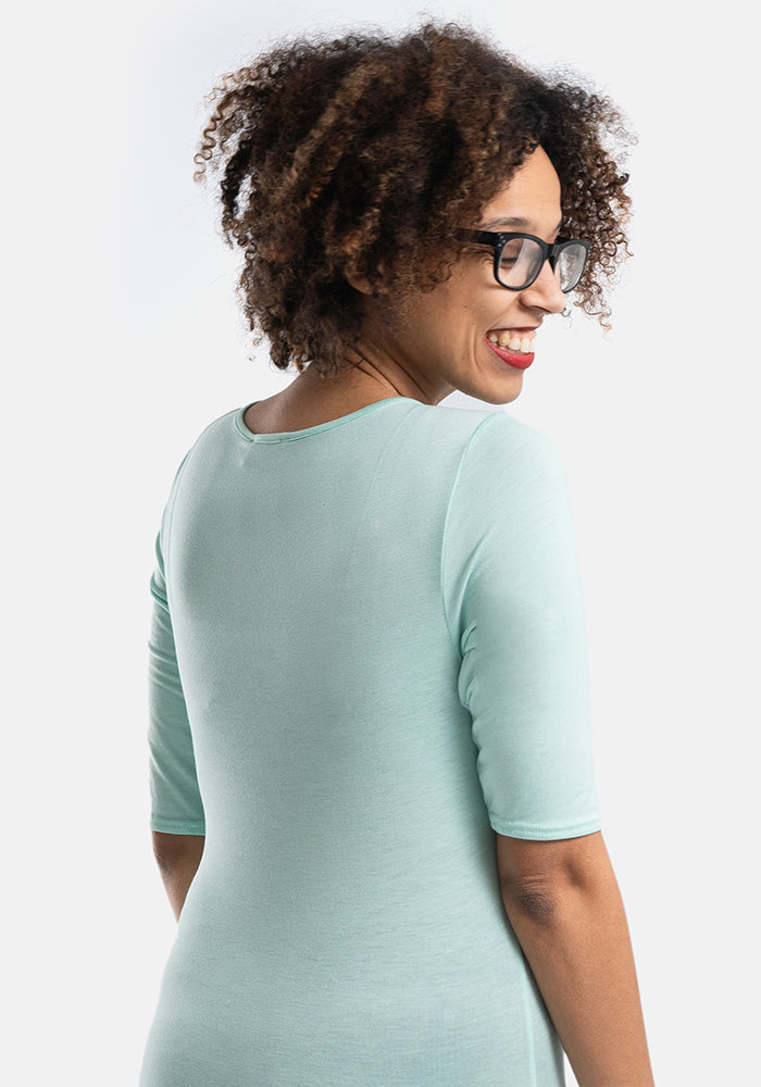 Mint 1/2 Sleeve Round Neck Top