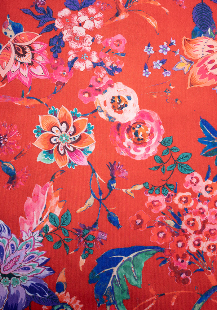Mirabella Large Paisley Floral Print Tiered Hem Midaxi Dress