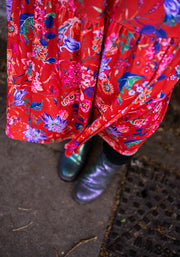 Mirabella Large Paisley Floral Print Tiered Hem Midaxi Dress