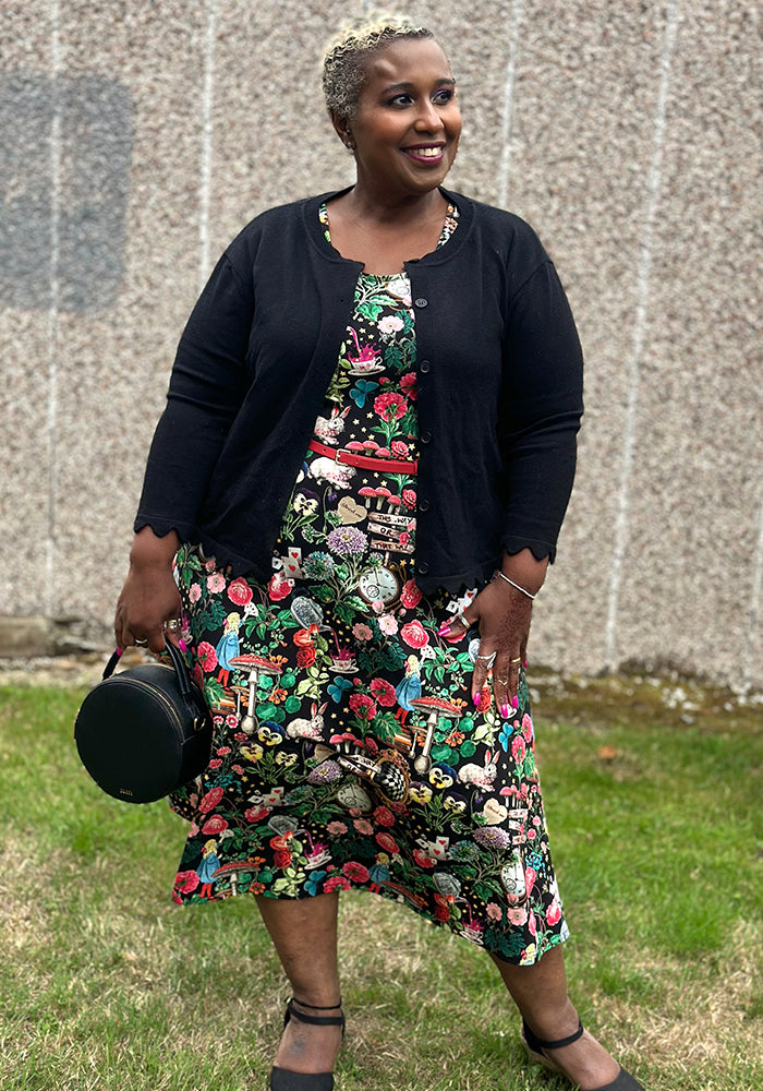 Mirana Wonderland Print Cotton Midi Dress