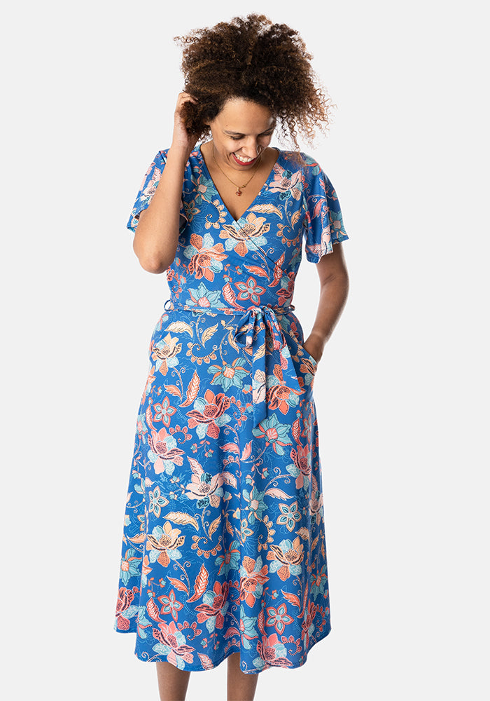 Mirelle Batik Floral Print Midi Dress