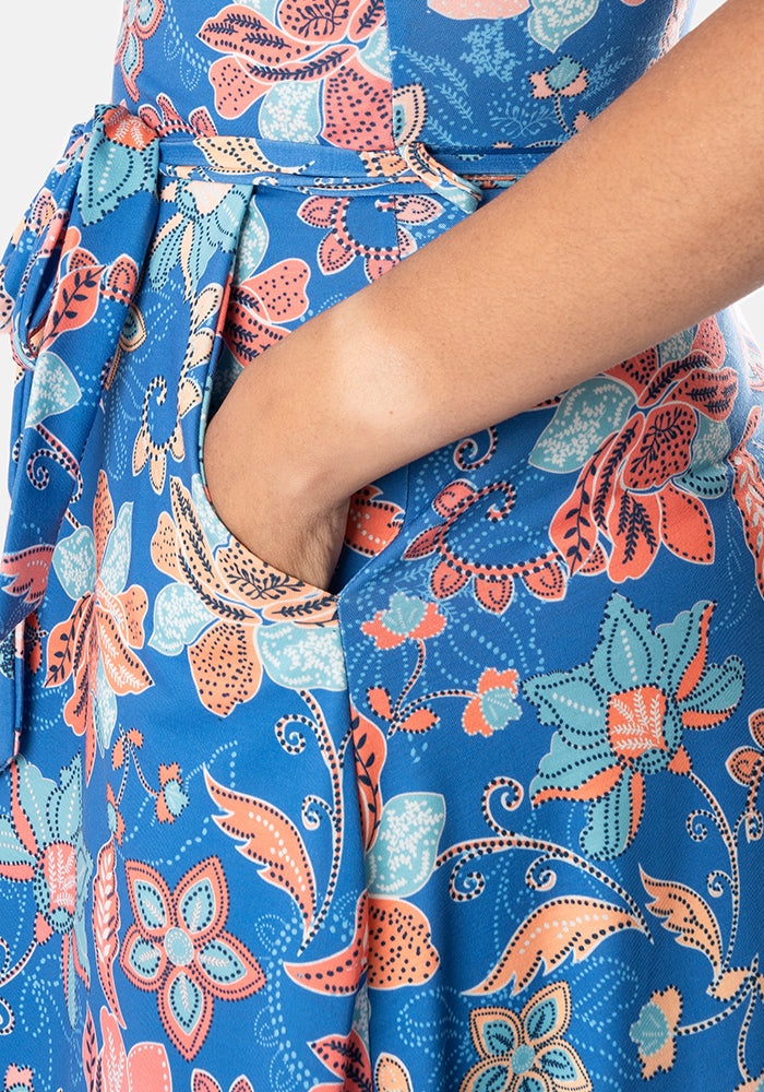 Mirelle Batik Floral Print Midi Dress