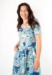Mirrian World Map Print Dress