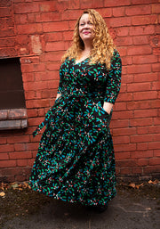 Leora Mistletoe Print Cotton Midaxi Dress