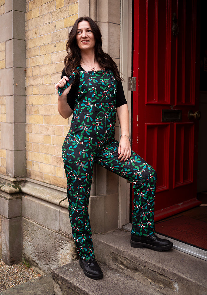 Jordan Mistletoe Print Dungaree