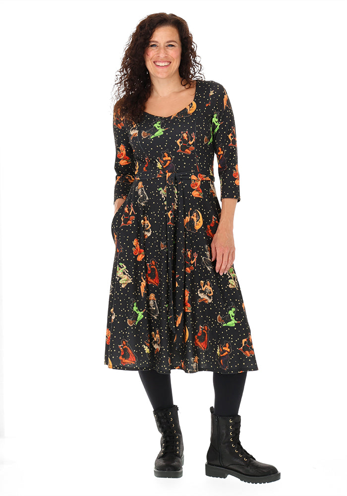 Molly Jordan Pin Up Print Swing Dress