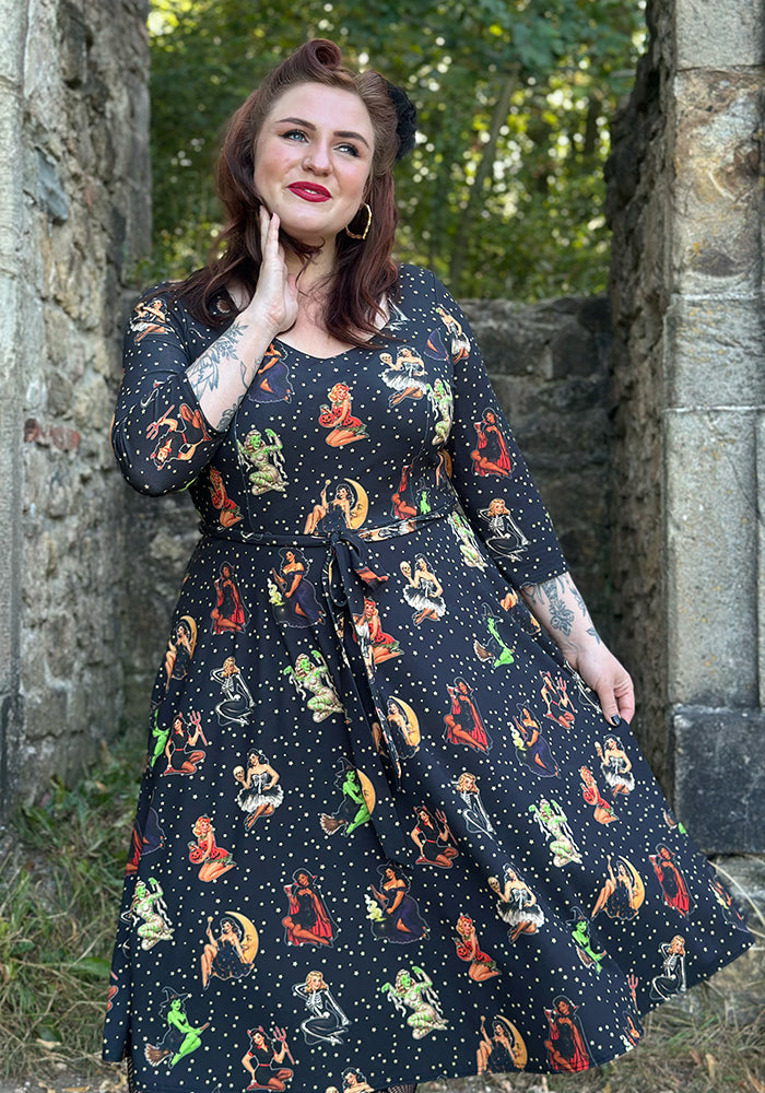 Molly Jordan Pin Up Print Swing Dress