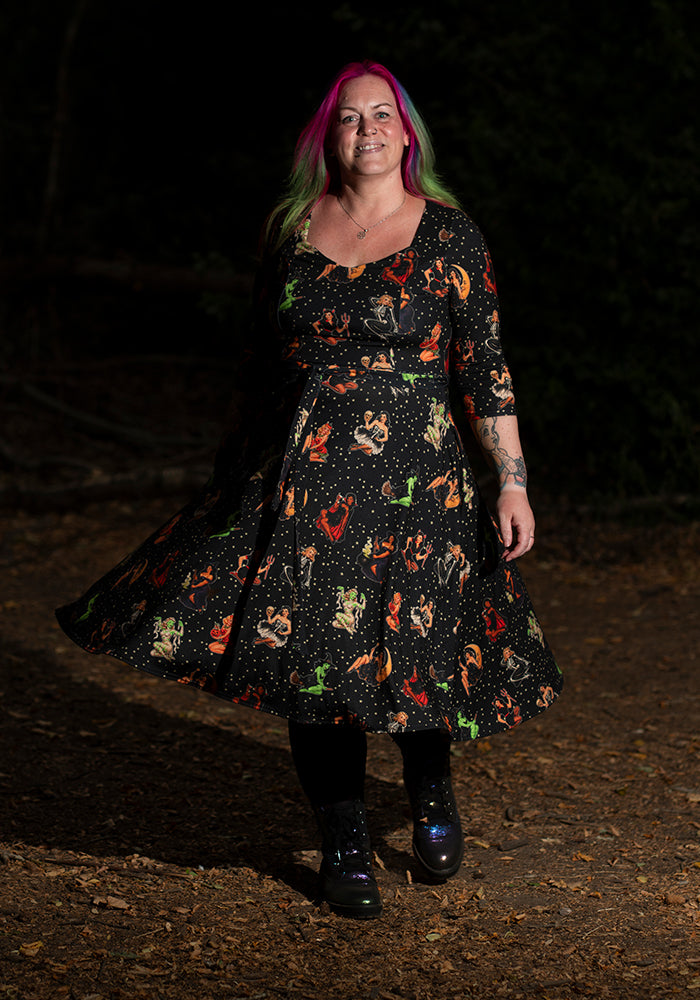 Molly Jordan Pin Up Print Swing Dress
