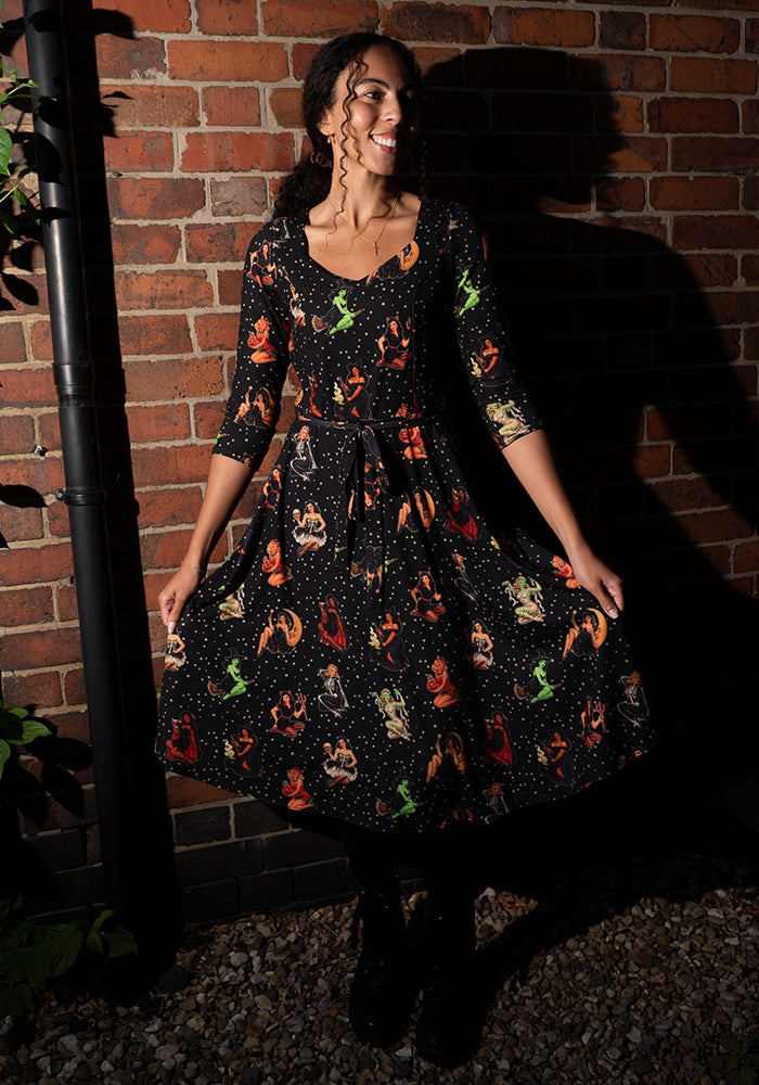 Molly Jordan Pin Up Print Swing Dress