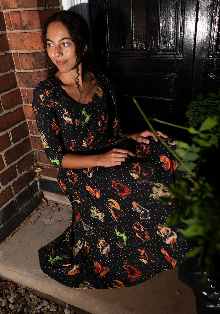 Molly Jordan Pin Up Print Swing Dress