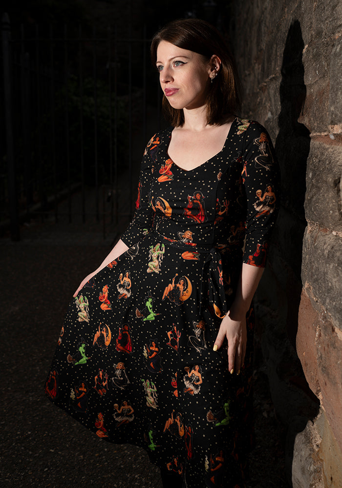 Molly Jordan Pin Up Print Swing Dress