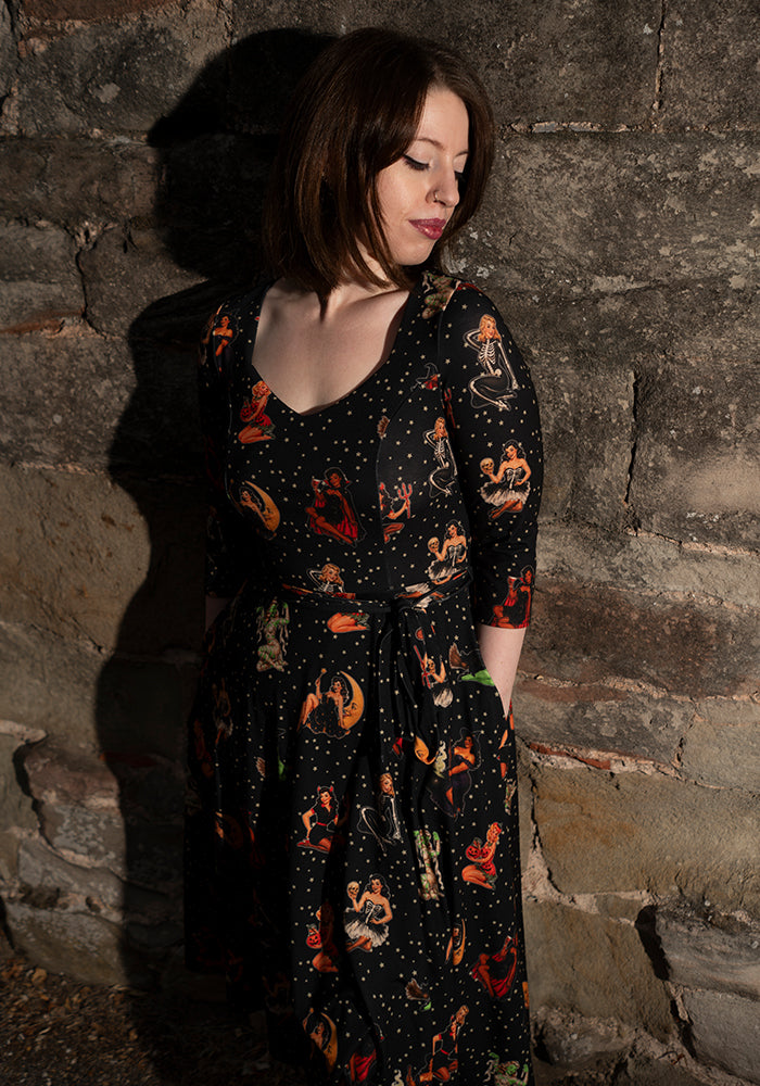 Molly Jordan Pin Up Print Swing Dress