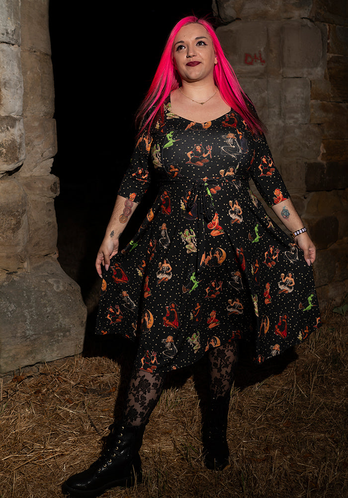Molly Jordan Pin Up Print Swing Dress