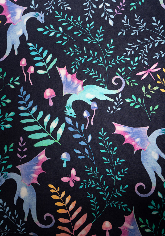 Second angle of Moona Dragon Print Cotton Midi Dress