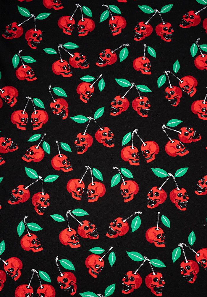Children's Skull Cherries Print Cotton T-Shirt (Morella)