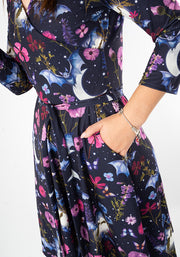 Moriah Bat Floral Print Dress