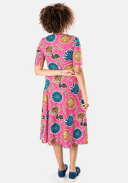 Morven Large Floral Print Midi Dress