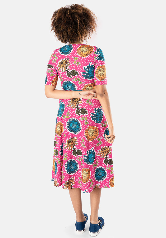 Morven Large Floral Print Midi Dress