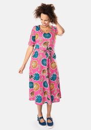Morven Large Floral Print Midi Dress
