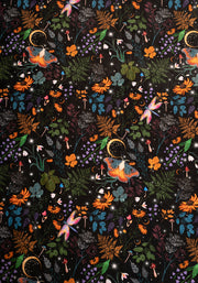 Pop-under Black Magical Moth Print Plush Blanket