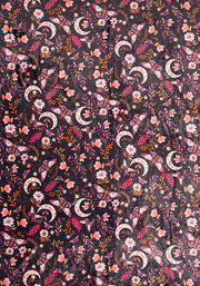 Pop-under Moths & Moon Print Plush Blanket