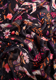 Pop-under Moths & Moon Print Plush Blanket