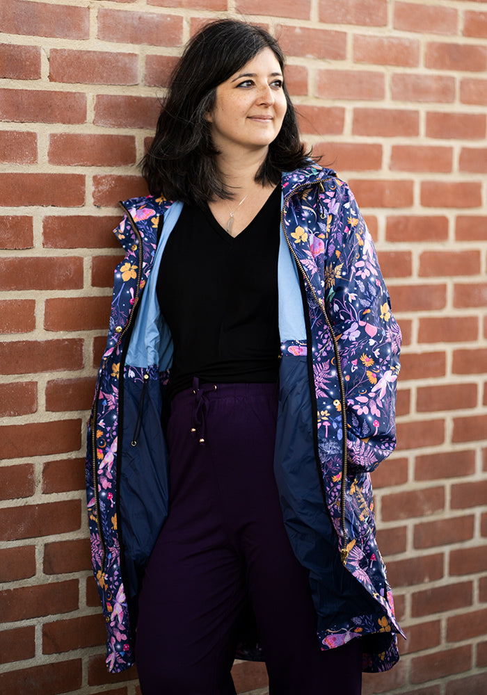 Seventh angle of Magical Moth Print Popsy Coat