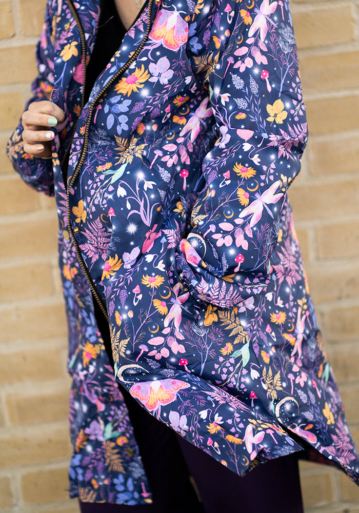 Sixth angle of Magical Moth Print Popsy Coat