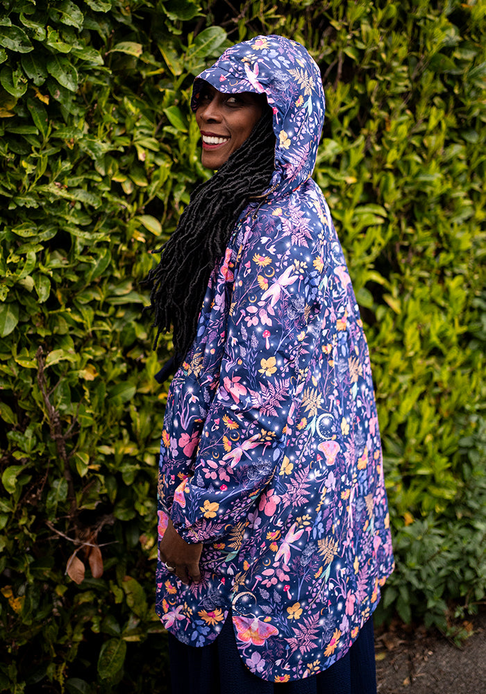 Fourth angle of Magical Moth Print Popsy Coat
