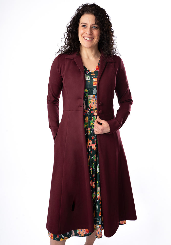 Fourth angle of Carrington Mulberry Ponte Dress Coat (Coatigan)