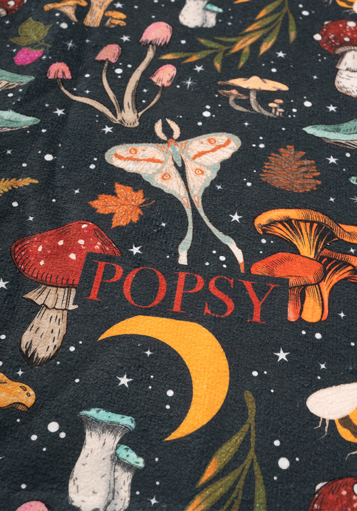Second angle of Woodland Mushroom Print Hand Towel