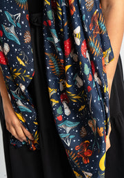 Mushroom & Moth Print Scarf