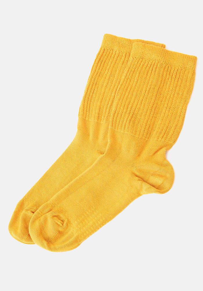 Third angle of Mustard Bamboo Socks