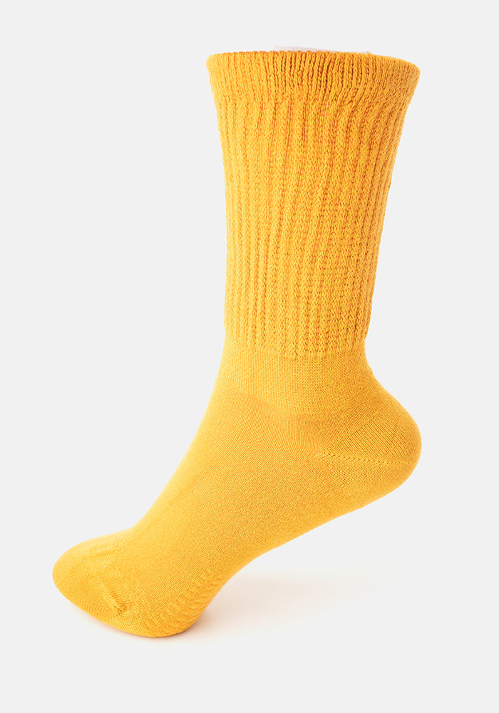 Front view of Mustard Bamboo Socks