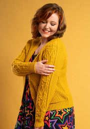 Mustard Moss Stitch Cardigan