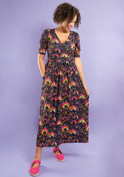 Mya Multi Coloured Animal & Rainbow Print Midaxi Dress