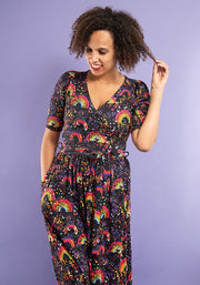 Mya Multi Coloured Animal & Rainbow Print Midaxi Dress