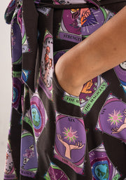 Mystic Tarot Card Print Full Skirt Dress