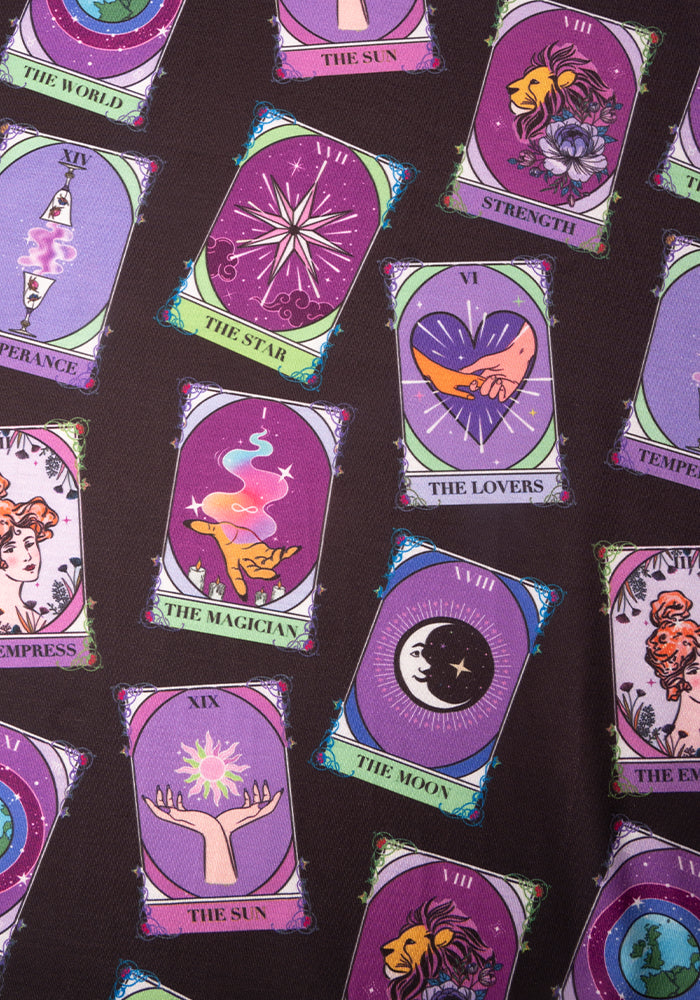 Mystic Tarot Card Print Full Skirt Dress