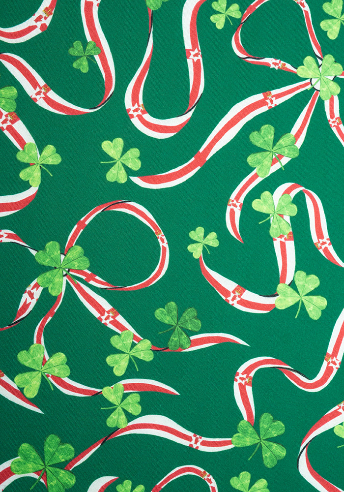 Second angle of Green Northern Ireland Print Flat Waist Jersey Dress