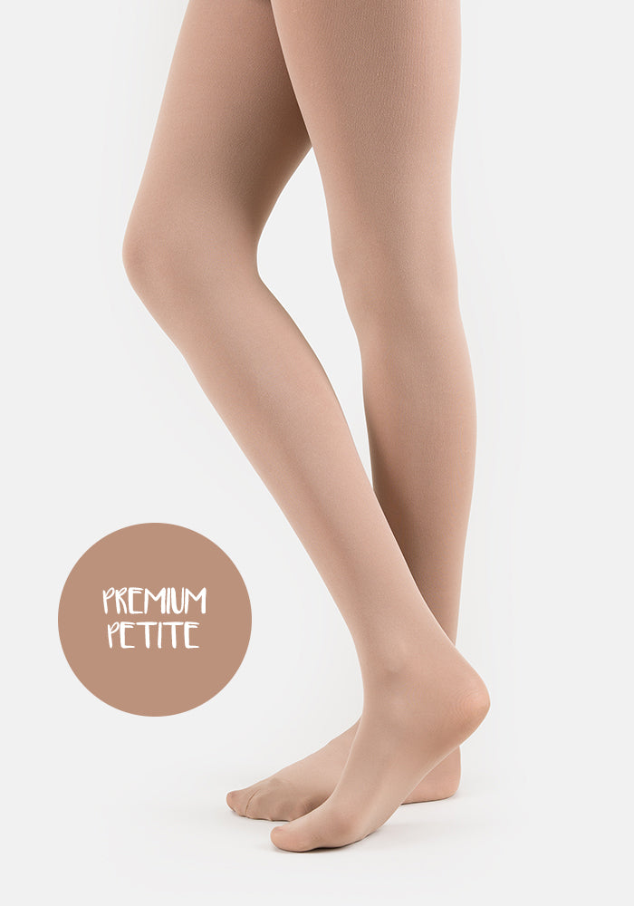 Front view of Petite 50 Denier Premium Tights (Nude), enjoy a comfortable petite fit with our nude 50 Denier tights.