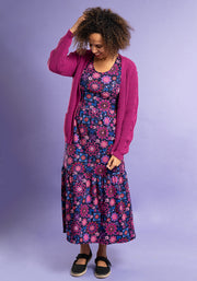 Nadia Watercolour Tile Print Cotton Midaxi Dress