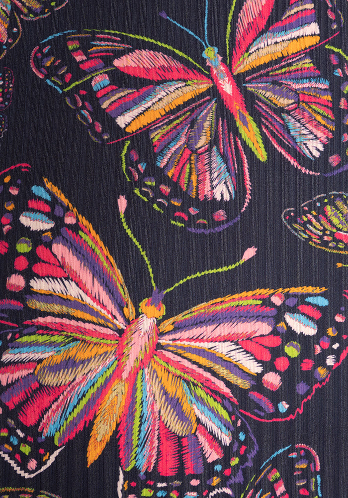 Second angle of Nadine Sketched Butterflies Print Dress