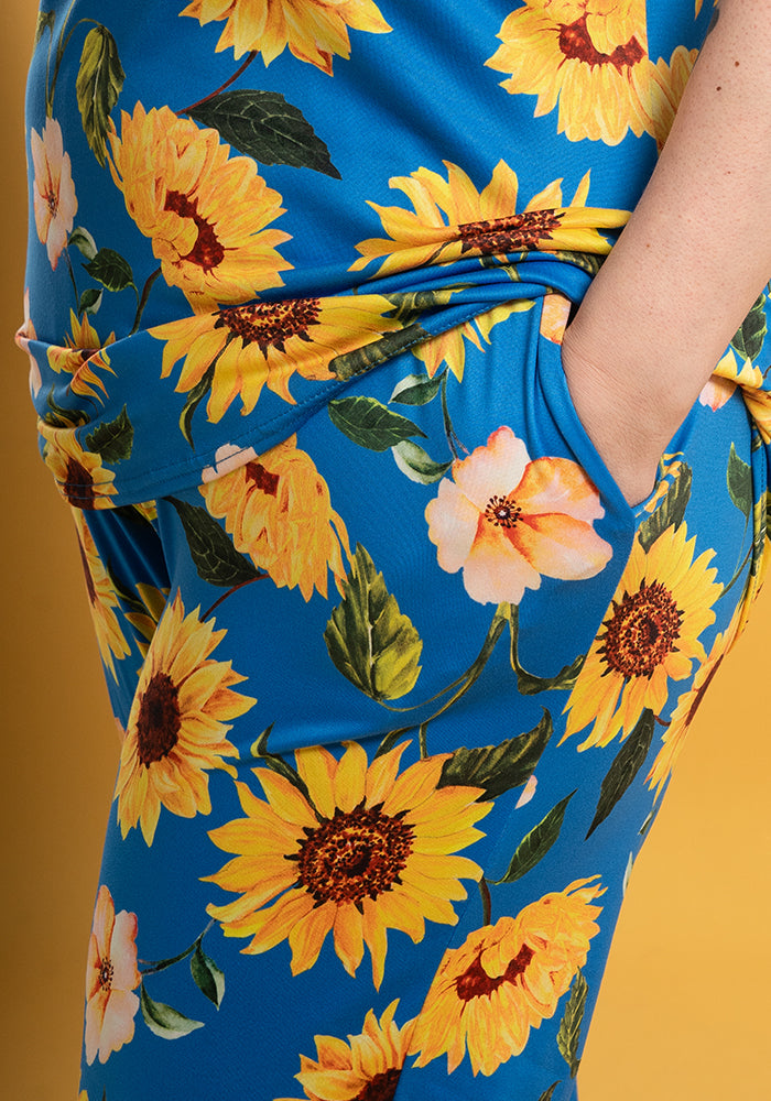 Nanala Blue Sunflowers Print Pyjama Set