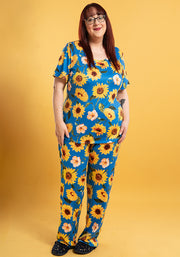 Nanala Blue Sunflowers Print Pyjama Set