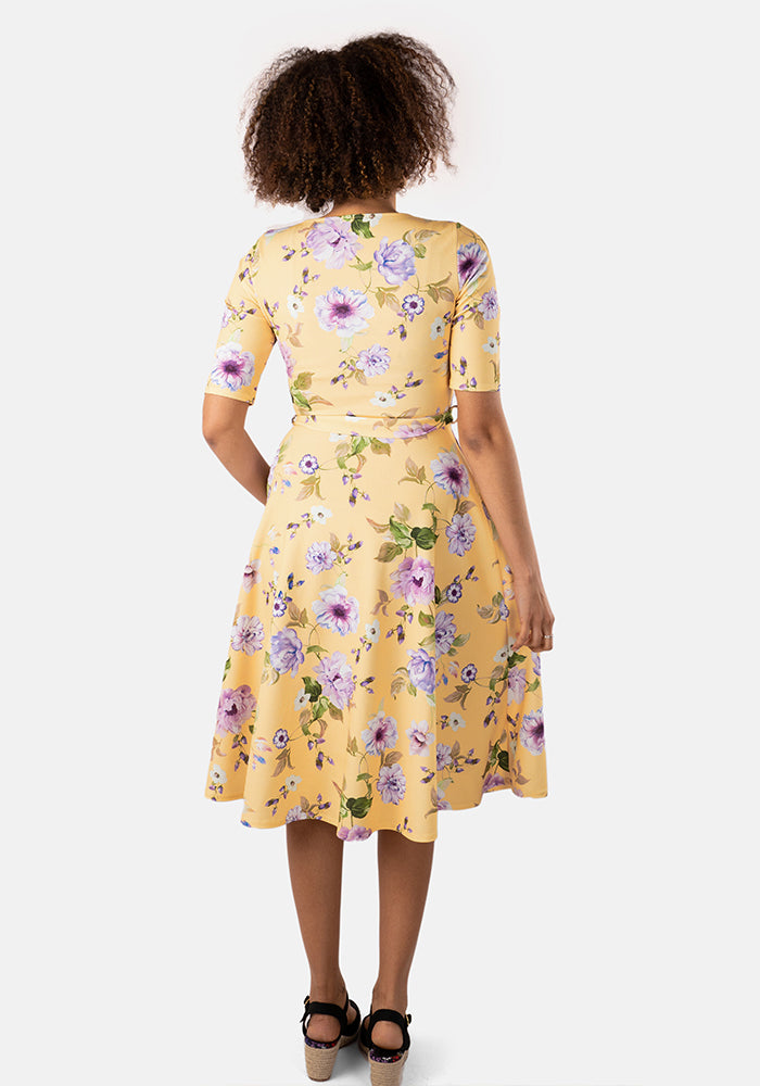 Nancie Lemon Floral Print Swing Dress