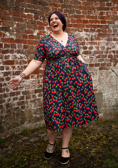 Narelle Cherries Print Midi Dress