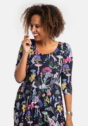 Nat Toadstool Floral Print Tiered Hem Viscose Midaxi Dress