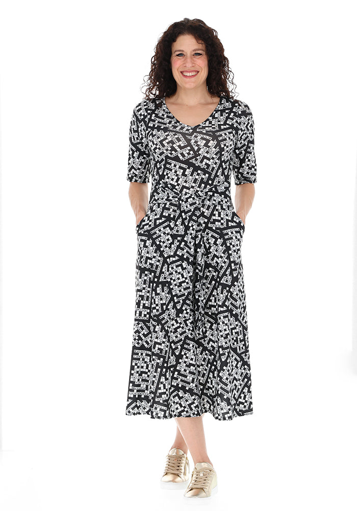 Natasha Crossword Countries Print Midi Dress
